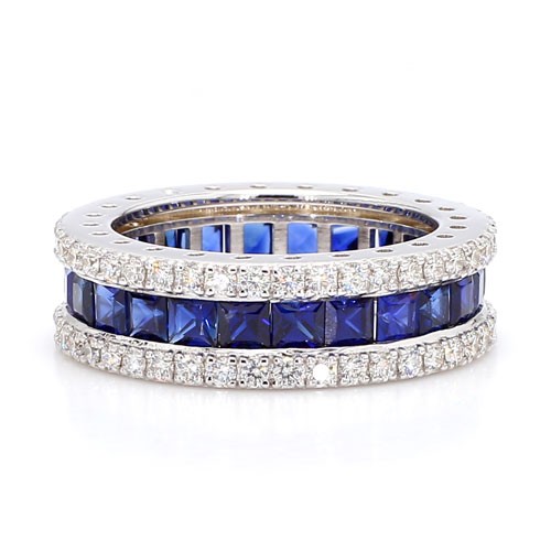 WB2785 Diamond and Sapphire Wedding Ring