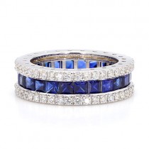 WB2785 Diamond and Sapphire Wedding Ring